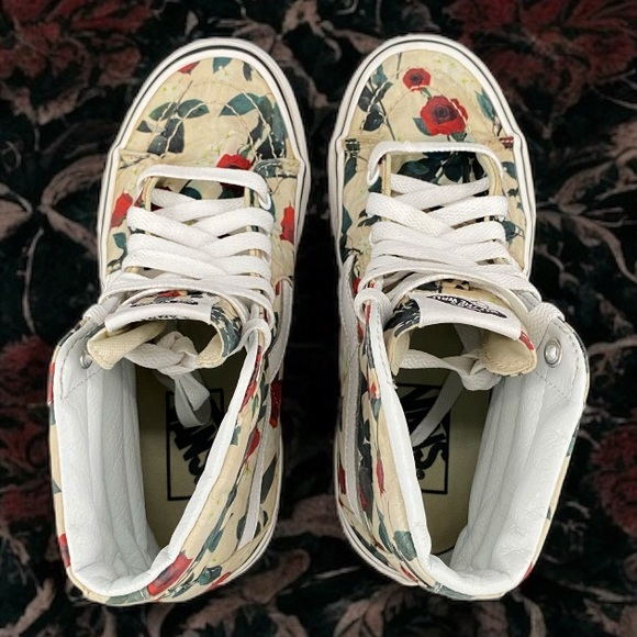 Vans Sk8 High Floral Print With White Stripe Women Size 5.0 Men 3.5 - Picture 5 of 10